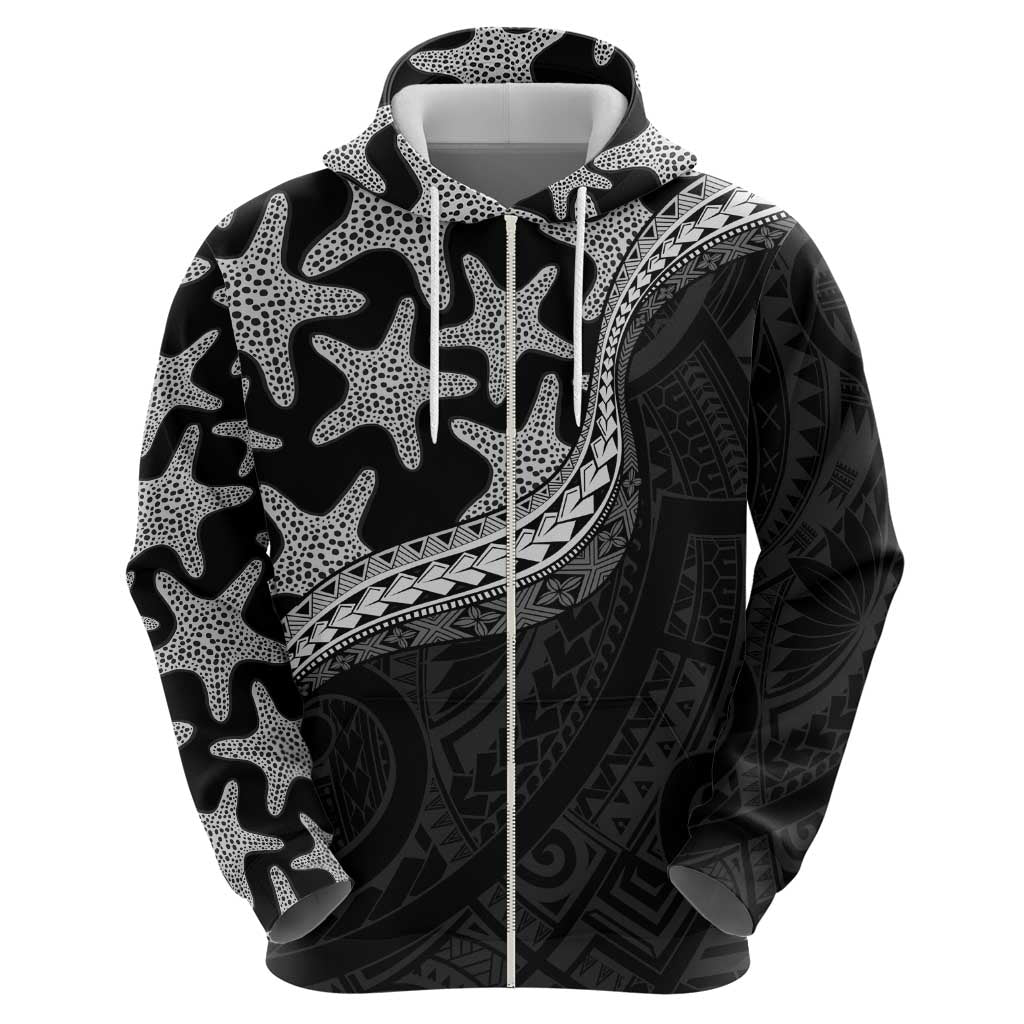 Monotone Polynesian Starfish Unique Pattern Hoodie LT01 - Polynesian Pride