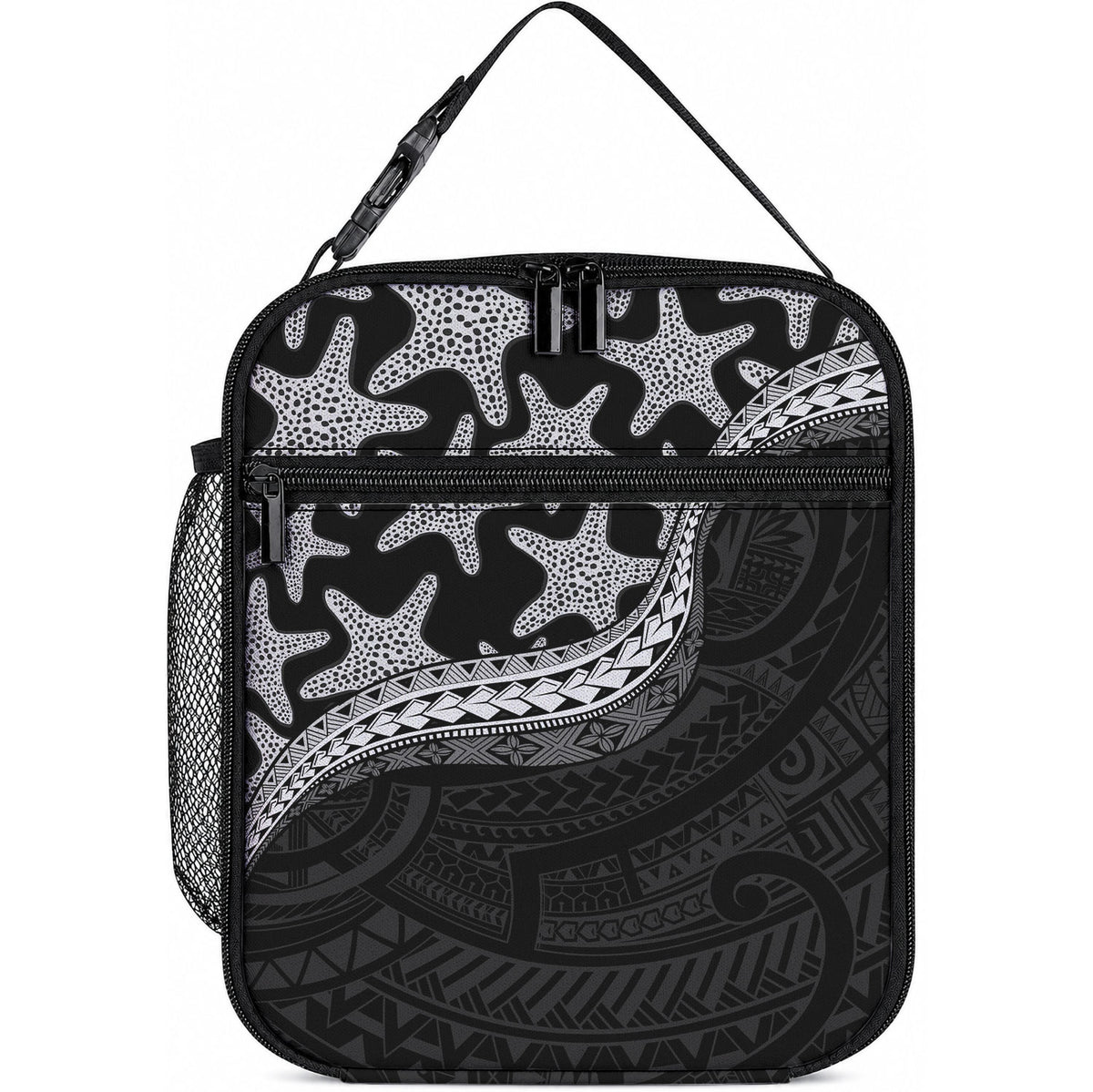 Monotone Polynesian Starfish Unique Pattern Lunch Bag