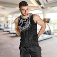 Monotone Polynesian Starfish Unique Pattern Men Tank Top