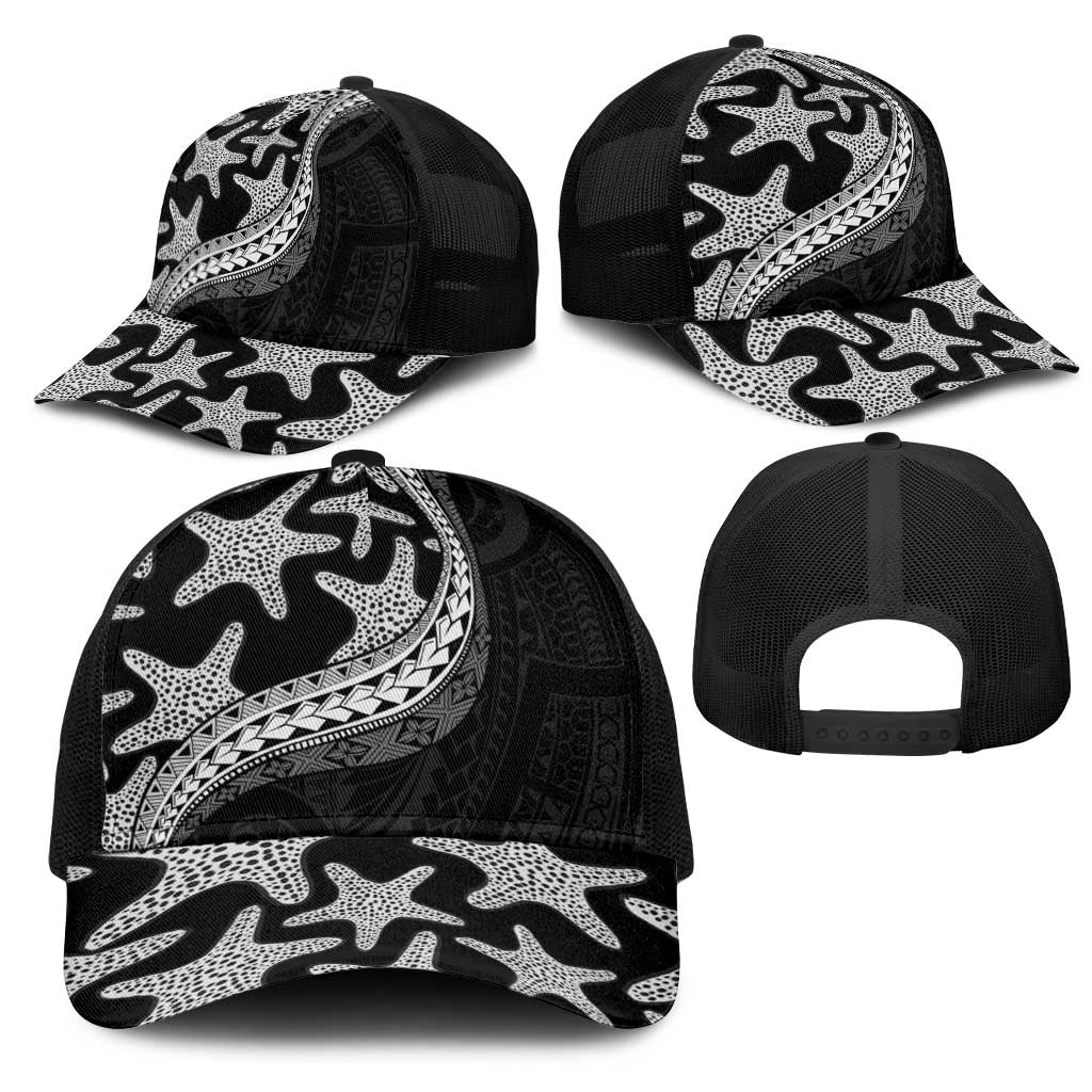 Monotone Polynesian Starfish Unique Pattern Mesh Trucker Cap LT01 - Polynesian Pride