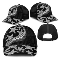 Monotone Polynesian Starfish Unique Pattern Mesh Trucker Cap LT01 - Polynesian Pride