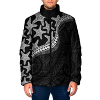 Monotone Polynesian Starfish Unique Pattern Padded Jacket LT01 Men Black - Polynesian Pride