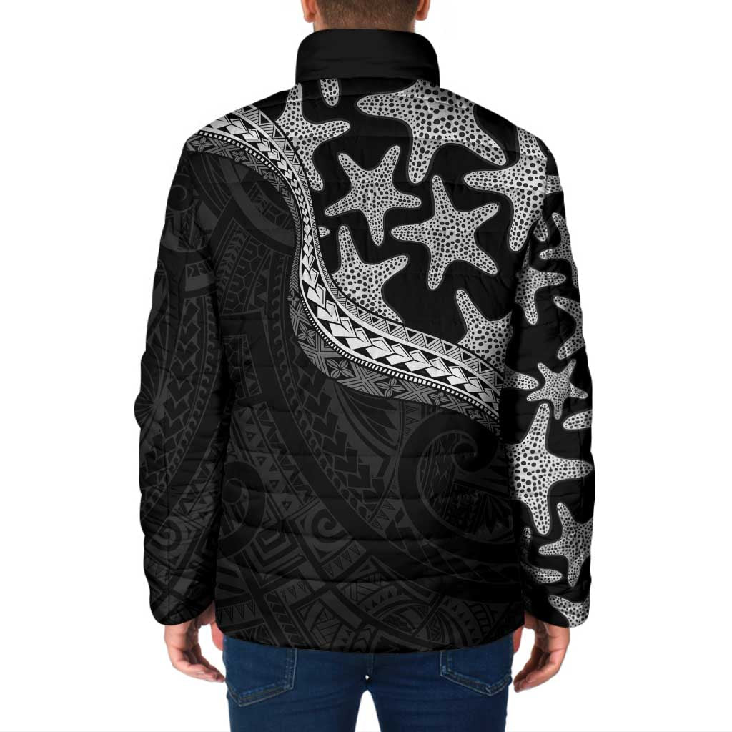 Monotone Polynesian Starfish Unique Pattern Padded Jacket LT01 - Polynesian Pride