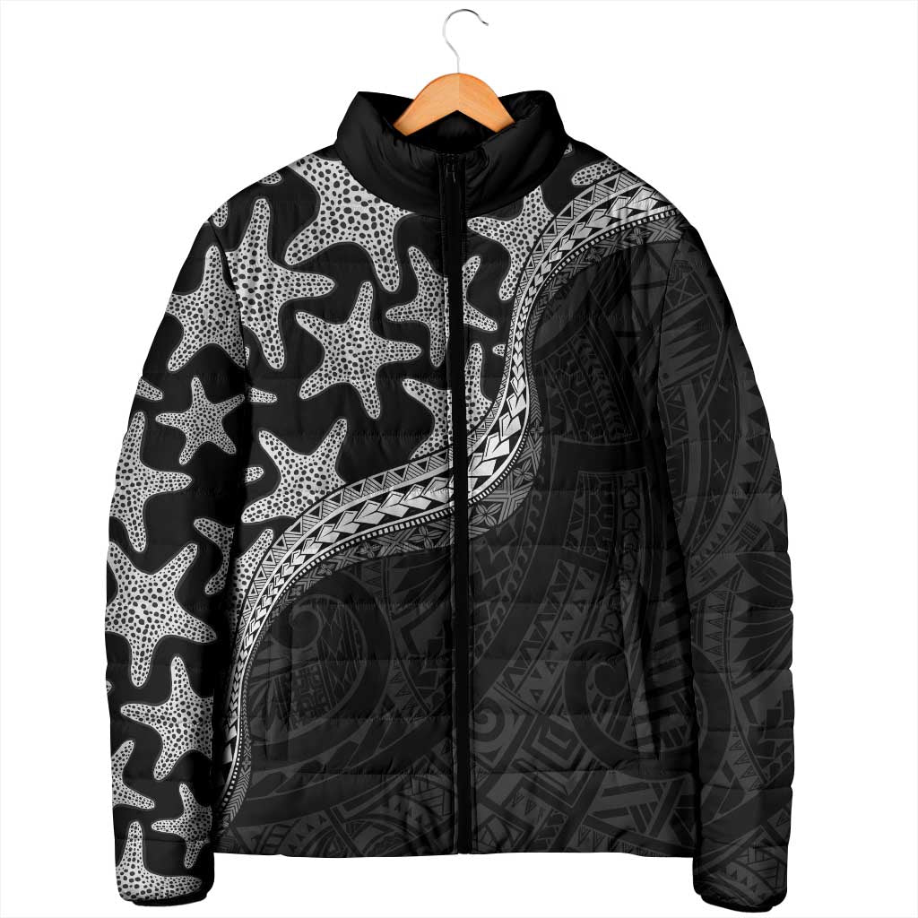 Monotone Polynesian Starfish Unique Pattern Padded Jacket LT01 - Polynesian Pride