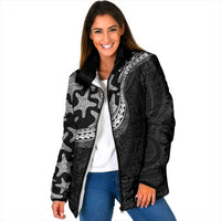 Monotone Polynesian Starfish Unique Pattern Padded Jacket LT01 Women Black - Polynesian Pride