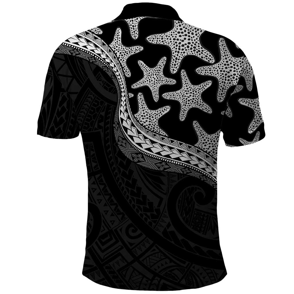 Monotone Polynesian Starfish Unique Pattern Polo Shirt LT01 - Polynesian Pride