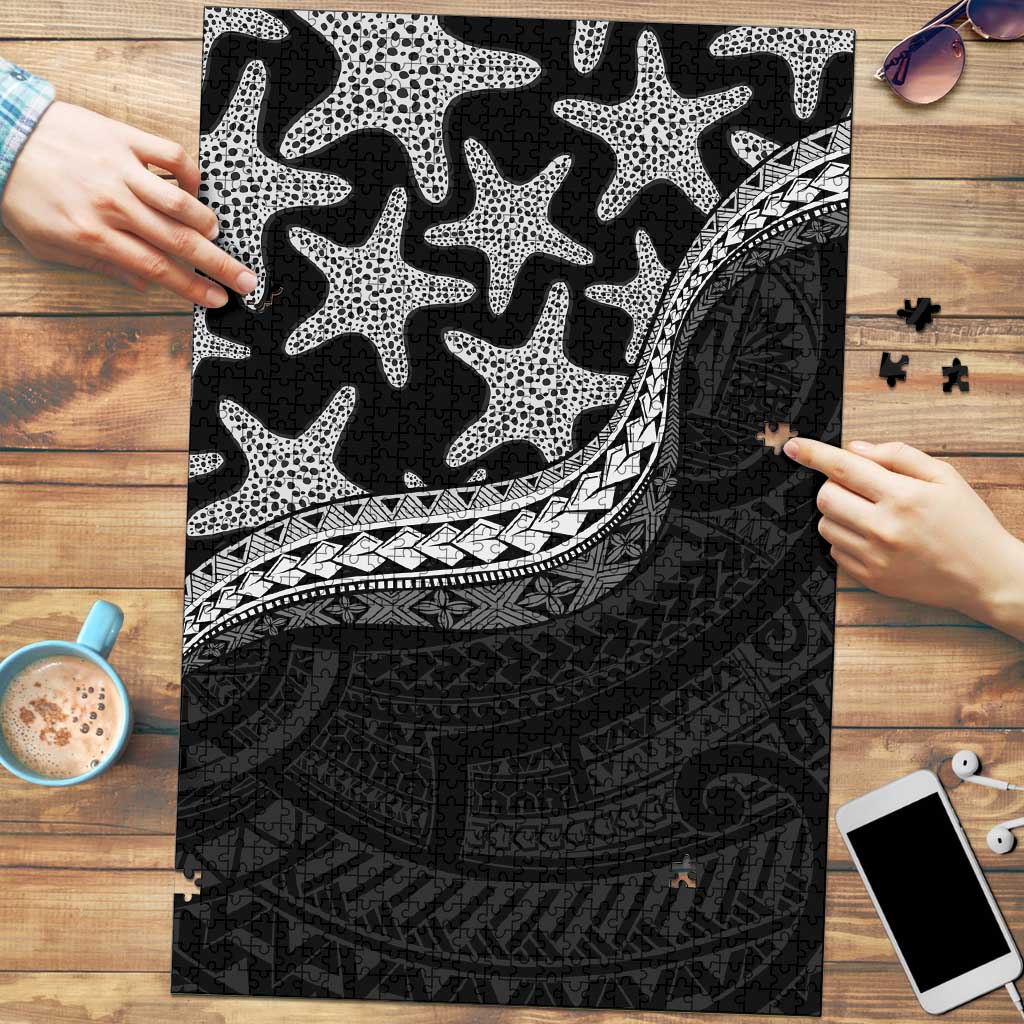 Monotone Polynesian Starfish Unique Pattern Puzzle LT01 Black - Polynesian Pride