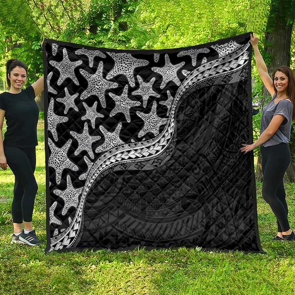 Monotone Polynesian Starfish Unique Pattern Quilt LT01 - Polynesian Pride