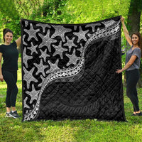 Monotone Polynesian Starfish Unique Pattern Quilt LT01 - Polynesian Pride