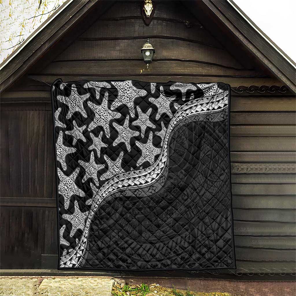 Monotone Polynesian Starfish Unique Pattern Quilt LT01 - Polynesian Pride