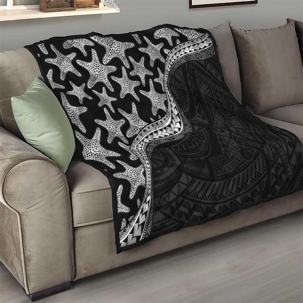 Monotone Polynesian Starfish Unique Pattern Quilt LT01 - Polynesian Pride