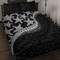 Monotone Polynesian Starfish Unique Pattern Quilt Bed Set