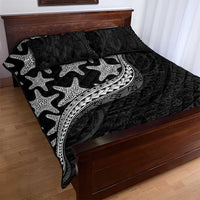 Monotone Polynesian Starfish Unique Pattern Quilt Bed Set