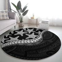 Monotone Polynesian Starfish Unique Pattern Round Carpet LT01 - Polynesian Pride