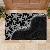 Monotone Polynesian Starfish Unique Pattern Rubber Doormat