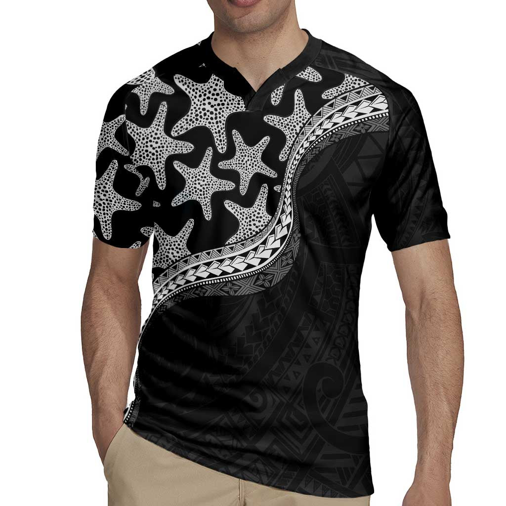 Monotone Polynesian Starfish Unique Pattern Rugby Jersey LT01 - Polynesian Pride