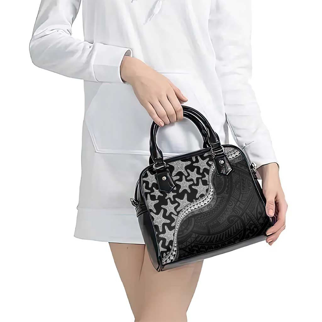 Monotone Polynesian Starfish Unique Pattern Shoulder Handbag LT01 - Polynesian Pride