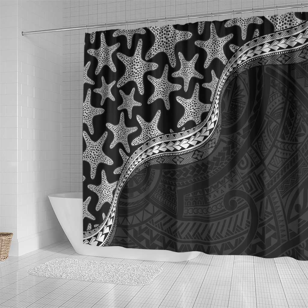 Monotone Polynesian Starfish Unique Pattern Shower Curtain LT01 - Polynesian Pride