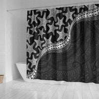 Monotone Polynesian Starfish Unique Pattern Shower Curtain LT01 - Polynesian Pride