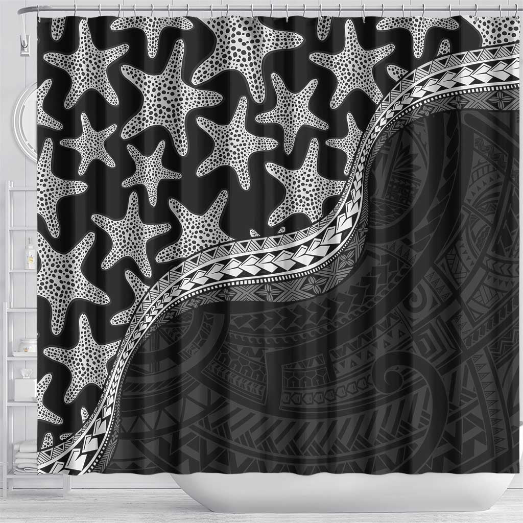 Monotone Polynesian Starfish Unique Pattern Shower Curtain LT01 - Polynesian Pride