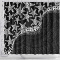 Monotone Polynesian Starfish Unique Pattern Shower Curtain LT01 - Polynesian Pride