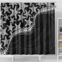 Monotone Polynesian Starfish Unique Pattern Shower Curtain LT01 - Polynesian Pride