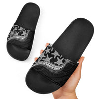 Monotone Polynesian Starfish Unique Pattern Slide Sandals
