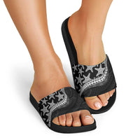 Monotone Polynesian Starfish Unique Pattern Slide Sandals