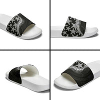 Monotone Polynesian Starfish Unique Pattern Slide Sandals