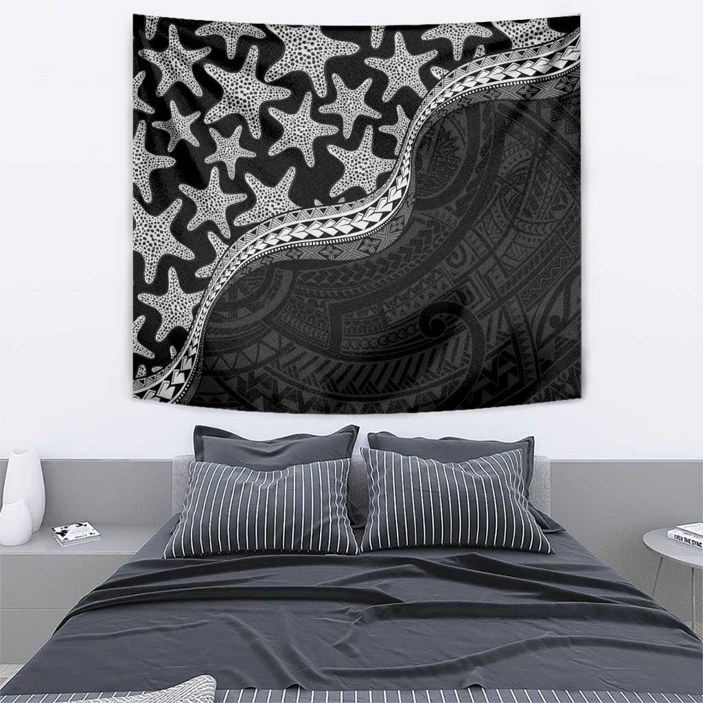 Monotone Polynesian Starfish Unique Pattern Tapestry LT01 - Polynesian Pride