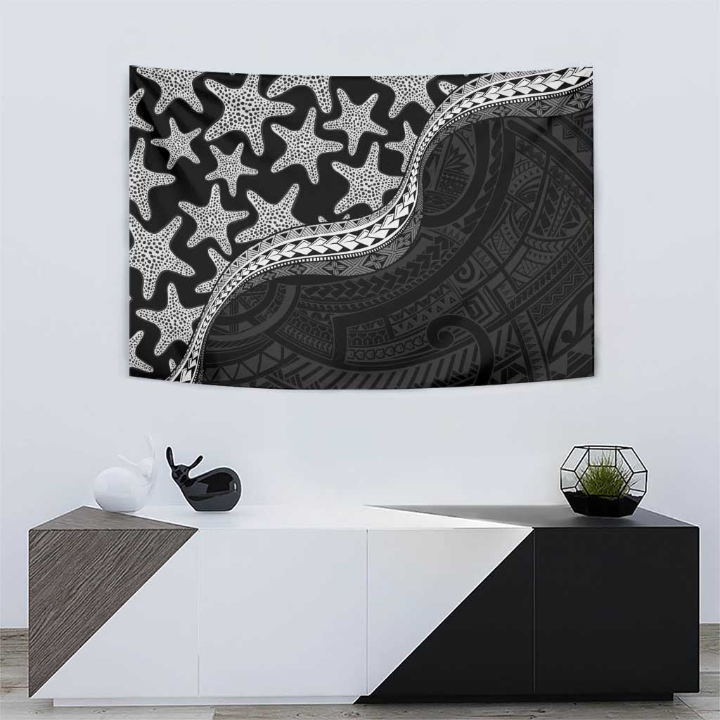 Monotone Polynesian Starfish Unique Pattern Tapestry LT01 - Polynesian Pride