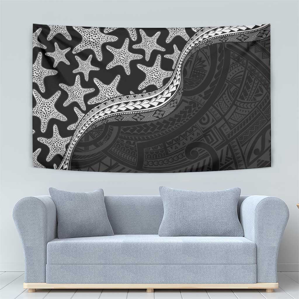 Monotone Polynesian Starfish Unique Pattern Tapestry LT01 - Polynesian Pride