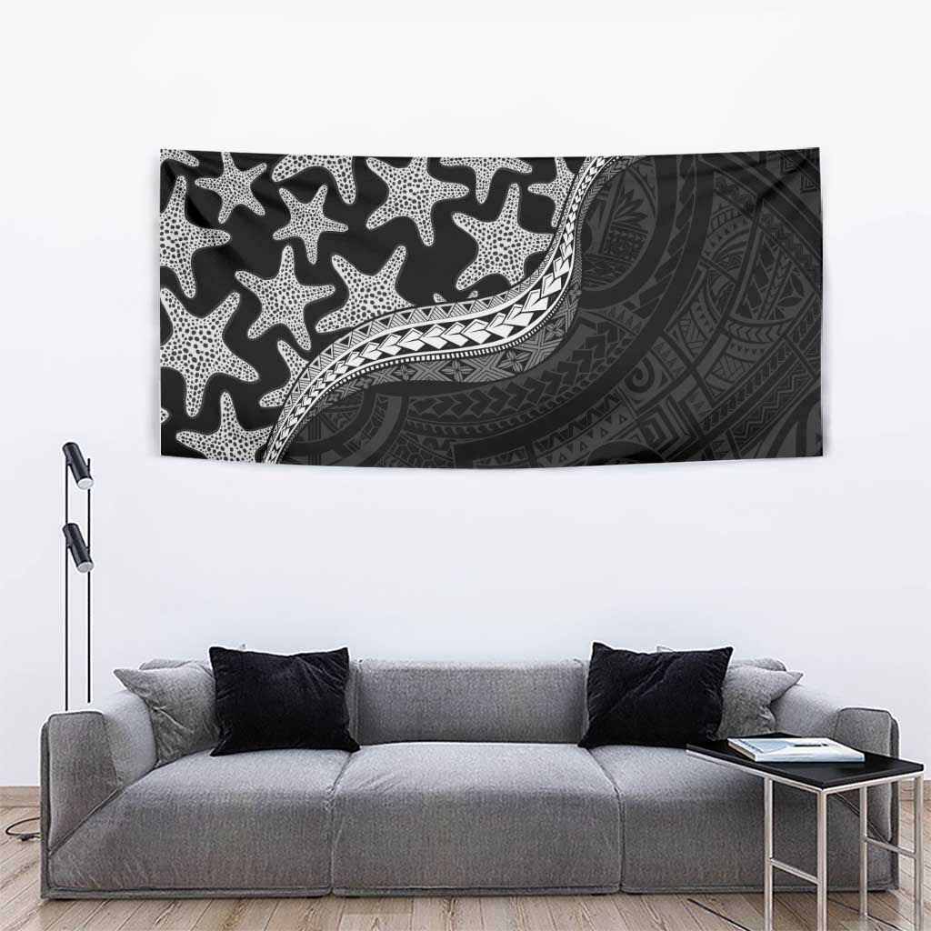 Monotone Polynesian Starfish Unique Pattern Tapestry LT01 - Polynesian Pride