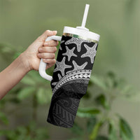 Monotone Polynesian Starfish Unique Pattern Tumbler With Handle LT01 - Polynesian Pride