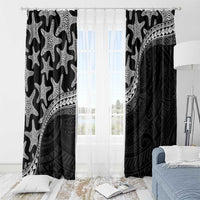 Monotone Polynesian Starfish Unique Pattern Window Curtain
