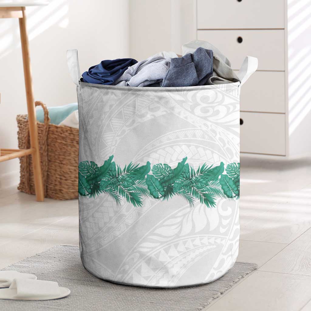 Hawaii Tropical Leaves Laundry Basket Polynesian Pattern