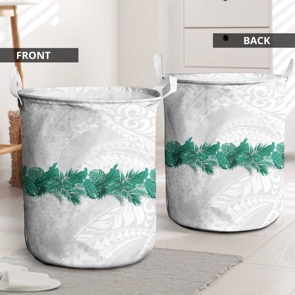 Hawaii Tropical Leaves Laundry Basket Polynesian Pattern
