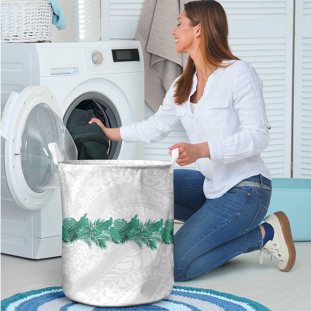 Hawaii Tropical Leaves Laundry Basket Polynesian Pattern