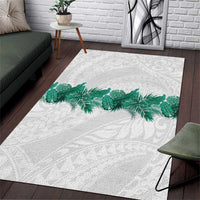 Hawaii Tropical Leaves Area Rug Polynesian Pattern
