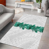Hawaii Tropical Leaves Area Rug Polynesian Pattern