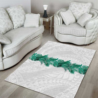 Hawaii Tropical Leaves Area Rug Polynesian Pattern