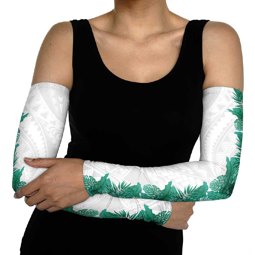 Hawaii Tropical Leaves Arm Sleeves Polynesian Pattern