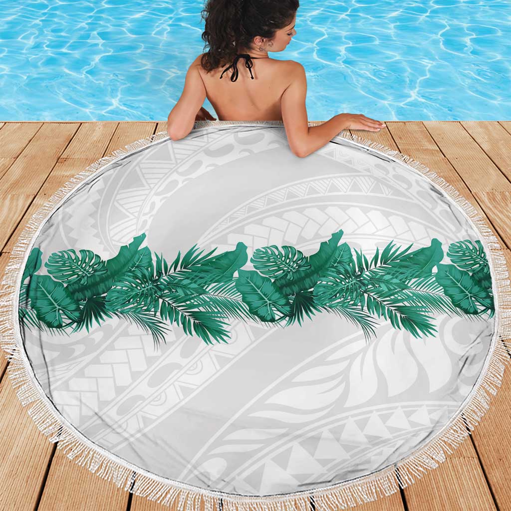 Hawaii Tropical Leaves Beach Blanket Polynesian Pattern