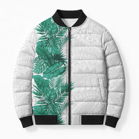 Hawaii Tropical Leaves Bomber Puffer Jacket Polynesian Pattern