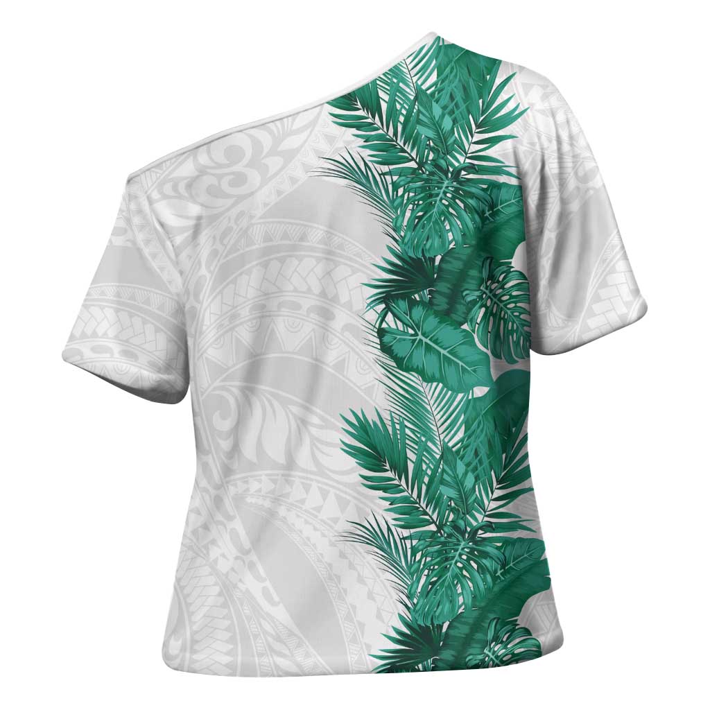 Hawaii Tropical Leaves Cross Shoulder Shirt Polynesian Pattern LT01 - Polynesian Pride