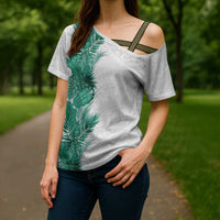 Hawaii Tropical Leaves Cross Shoulder Shirt Polynesian Pattern LT01 - Polynesian Pride