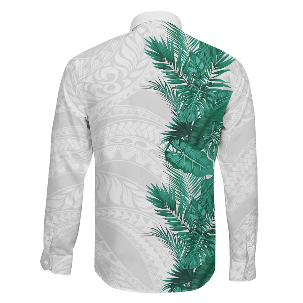 Hawaii Tropical Leaves Family Matching Off Shoulder Maxi Dress and Hawaiian Shirt Polynesian Pattern