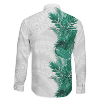 Hawaii Tropical Leaves Family Matching Off Shoulder Maxi Dress and Hawaiian Shirt Polynesian Pattern