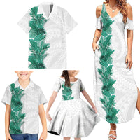 Hawaii Tropical Leaves Family Matching Summer Maxi Dress and Hawaiian Shirt Polynesian Pattern