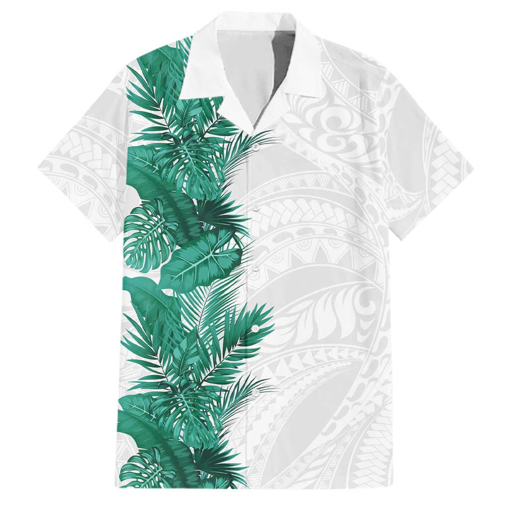 Hawaii Tropical Leaves Family Matching Summer Maxi Dress and Hawaiian Shirt Polynesian Pattern